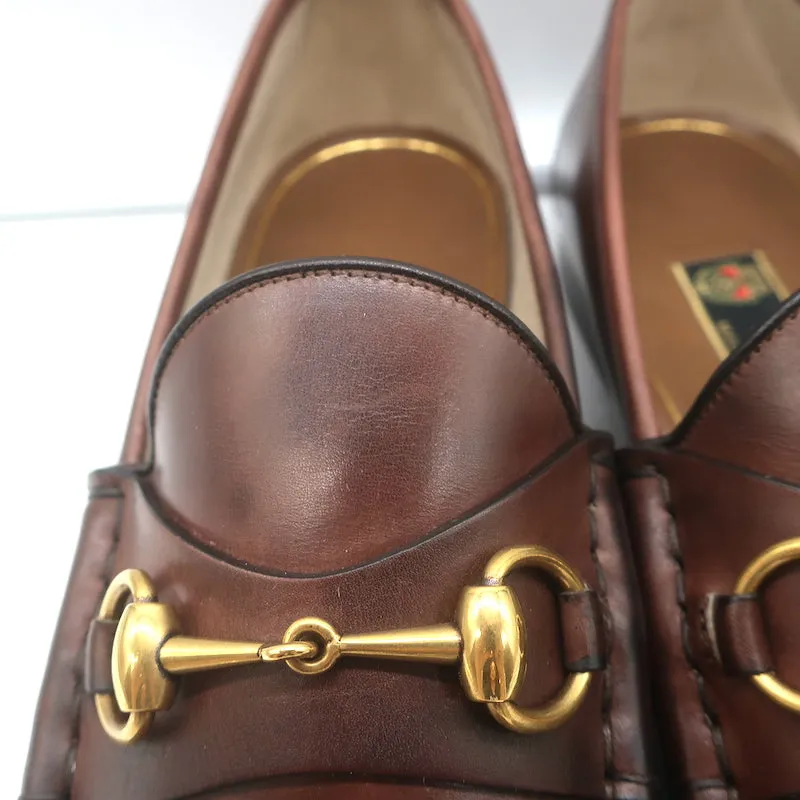 Gucci 1953 Horsebit Loafers Dark Brown Leather Size 10