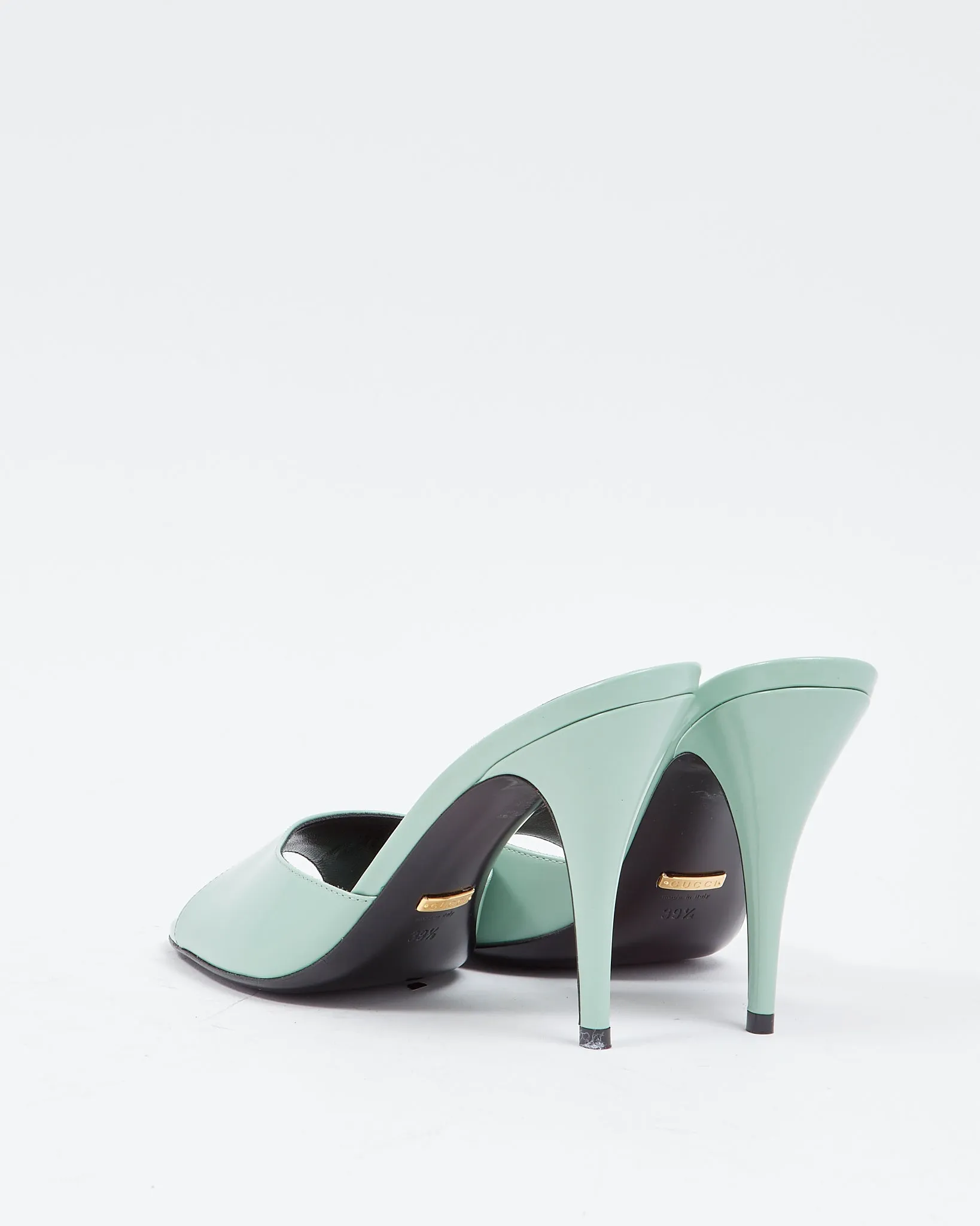 Gucci Turquoise/Mint Patent Scarlet Muled High Heels - 39.5