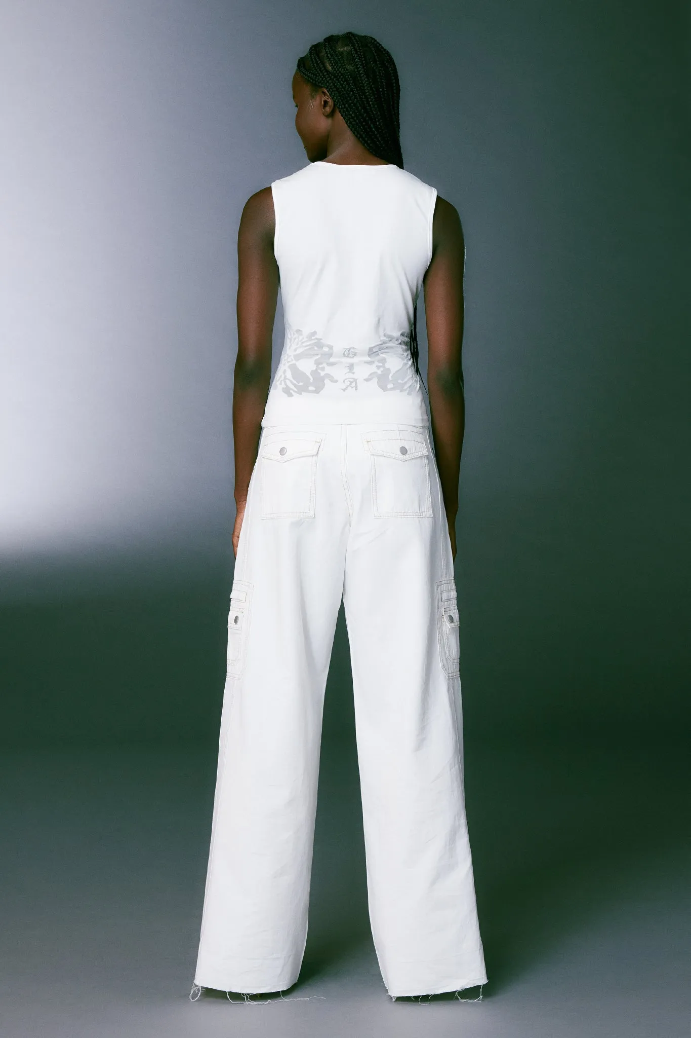 HARLIN PANT - WHITE/TAN