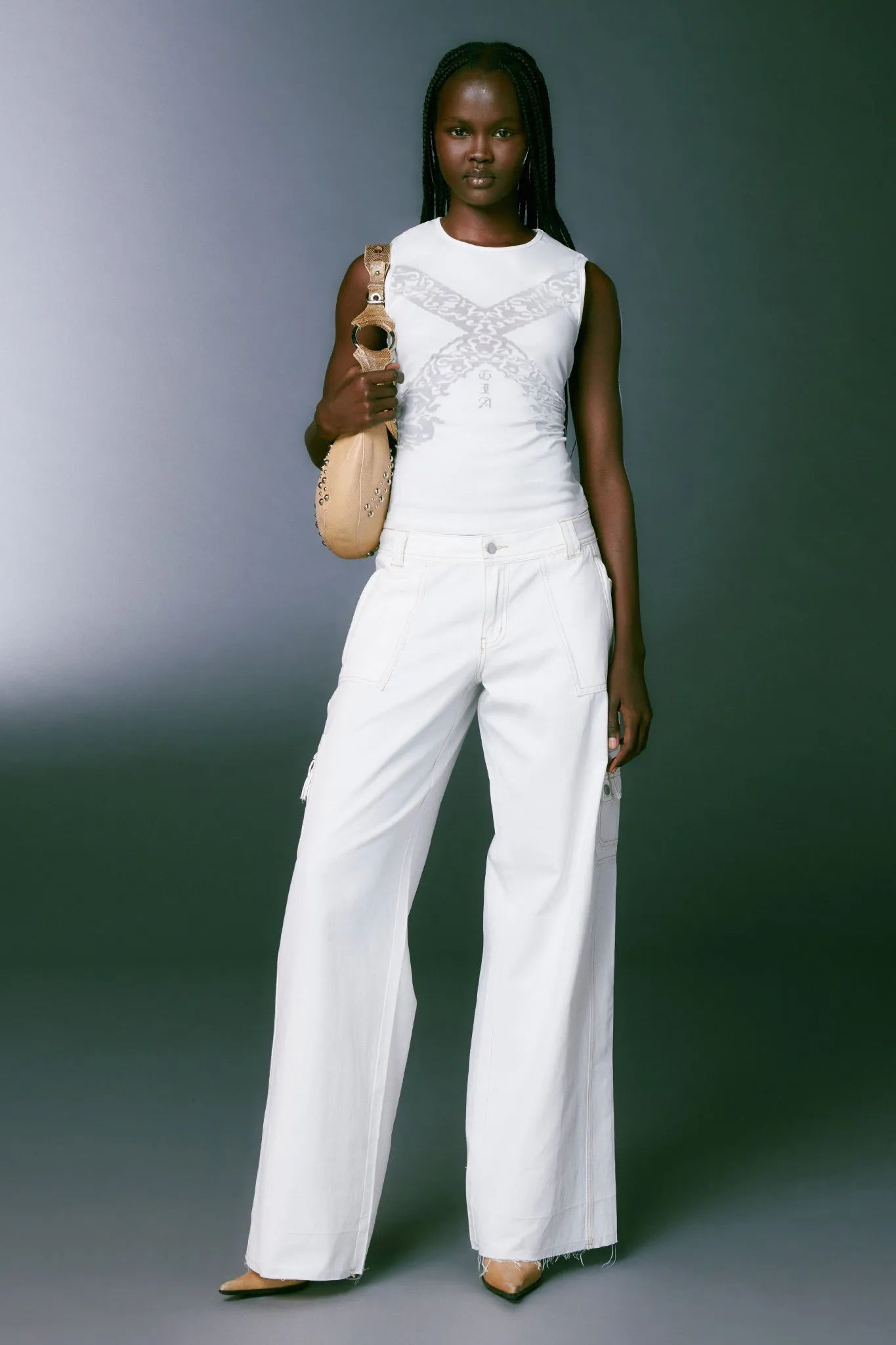 HARLIN PANT - WHITE/TAN