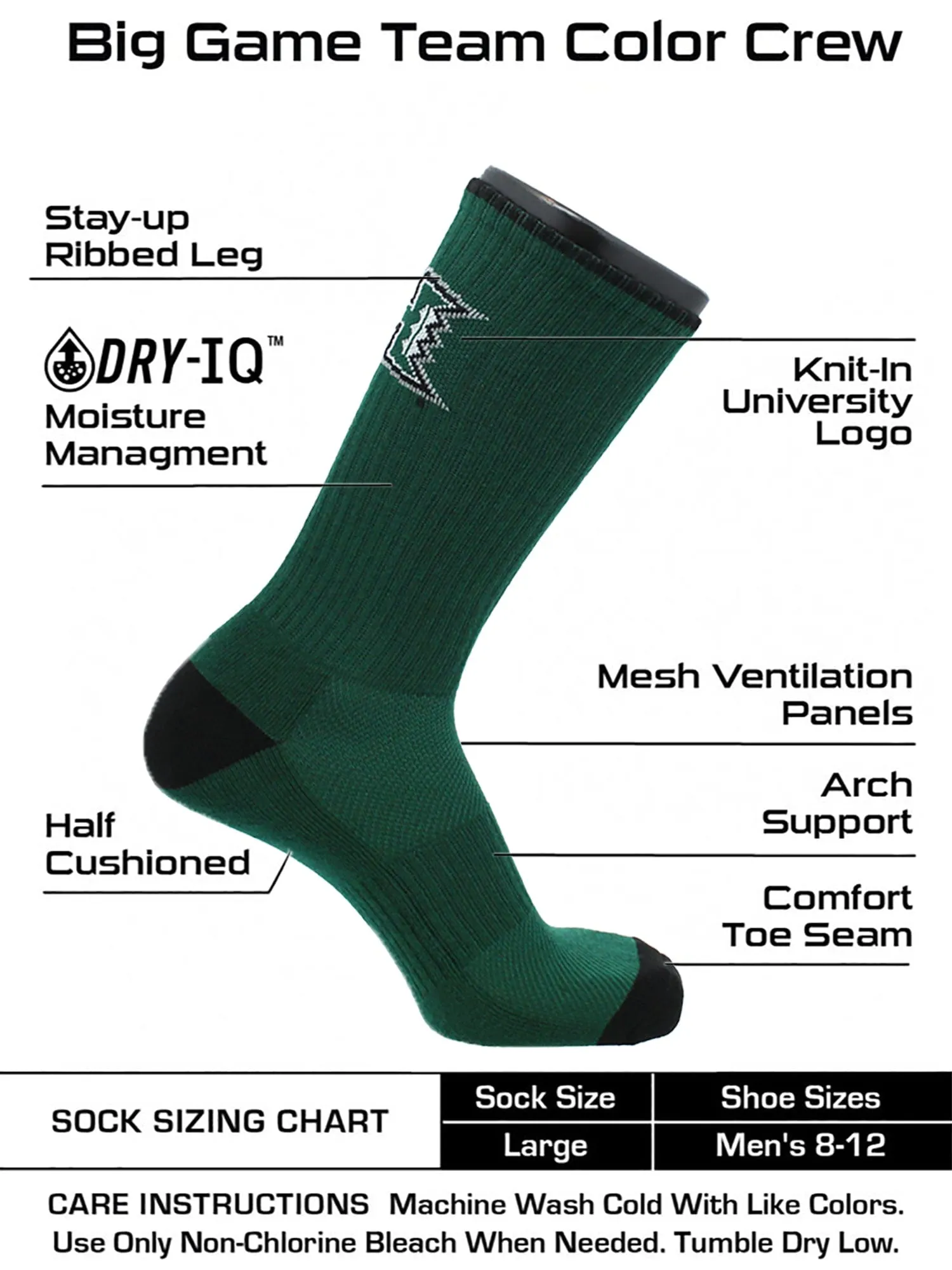 Hawaii Socks University of Hawaii Rainbow Warriors Socks Campus Legend Crew