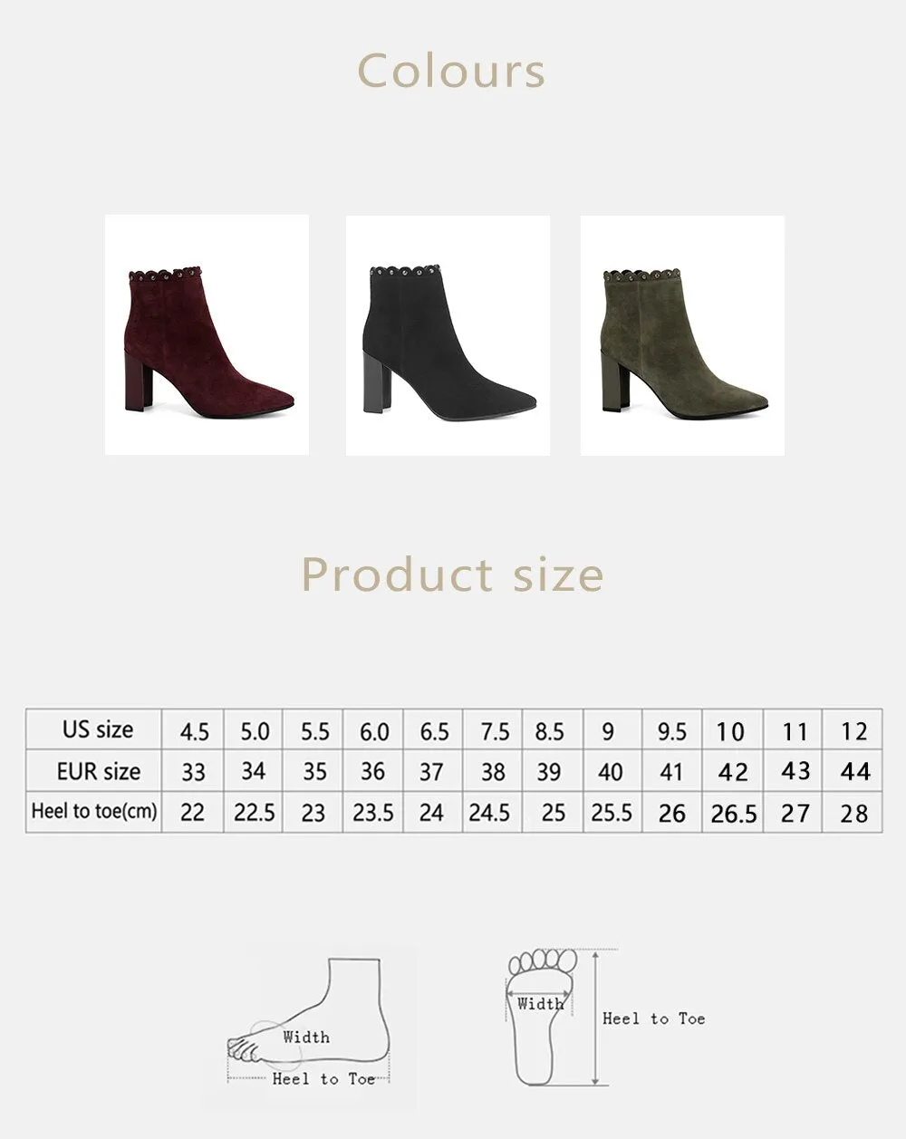 Hot Rivets Decorated Fashion Classic Kid Suede Ankle Boots Sexy Pointed Toe High Heel Women Shoes Zip Winter Boots