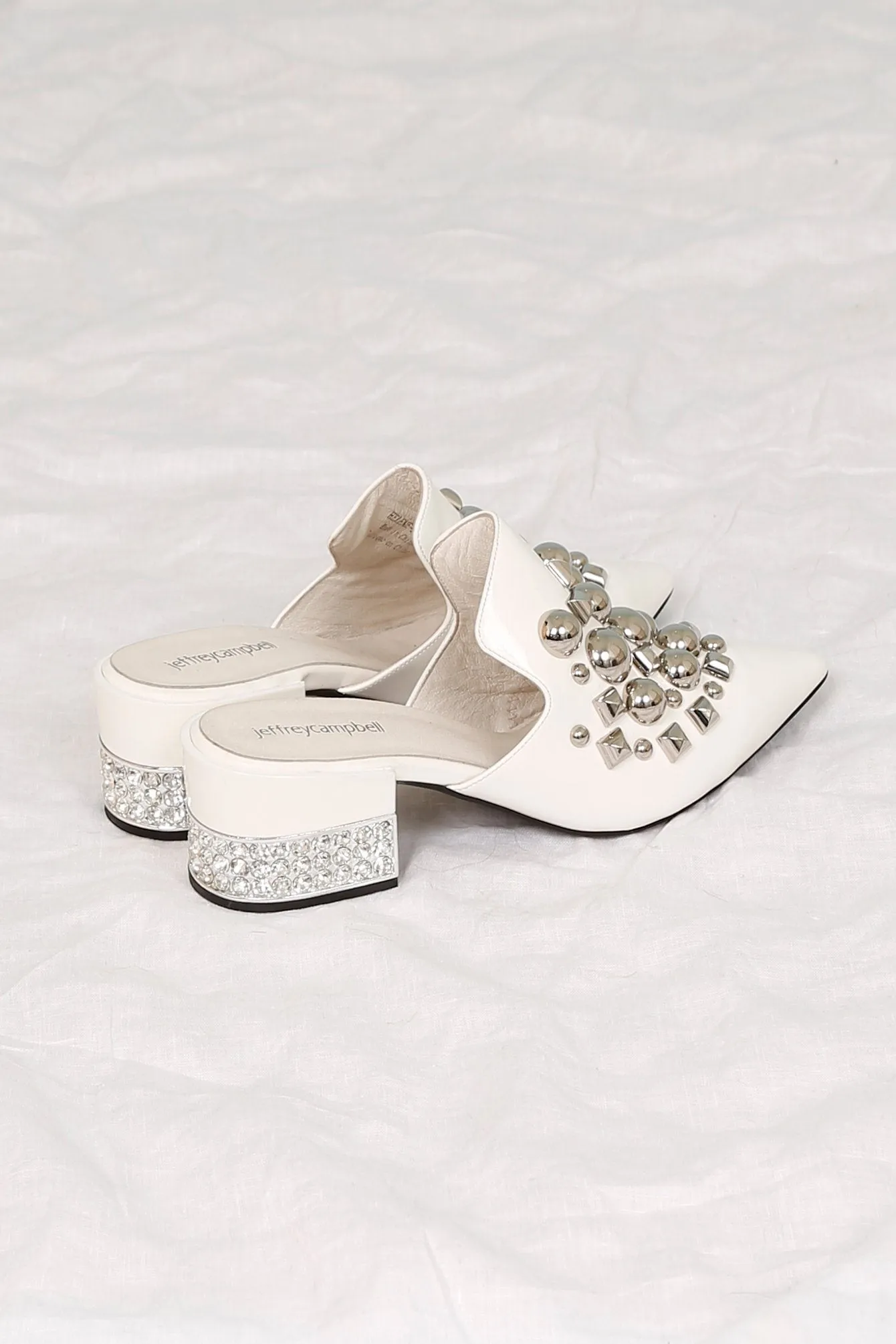 JEFFREY CAMPBELL | Helene Slide Heel - White