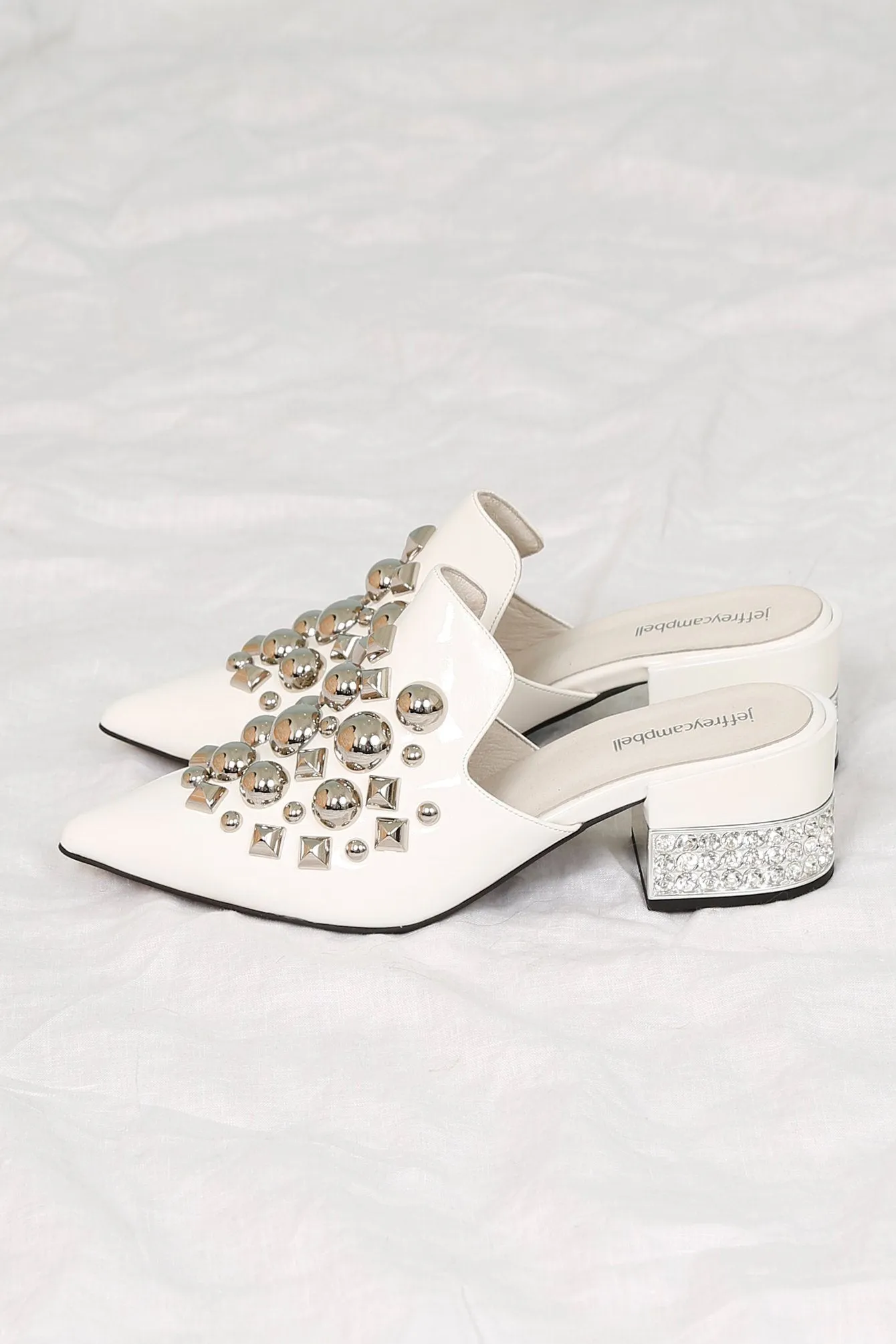 JEFFREY CAMPBELL | Helene Slide Heel - White