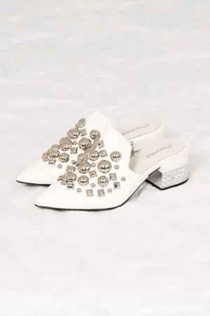 JEFFREY CAMPBELL | Helene Slide Heel - White