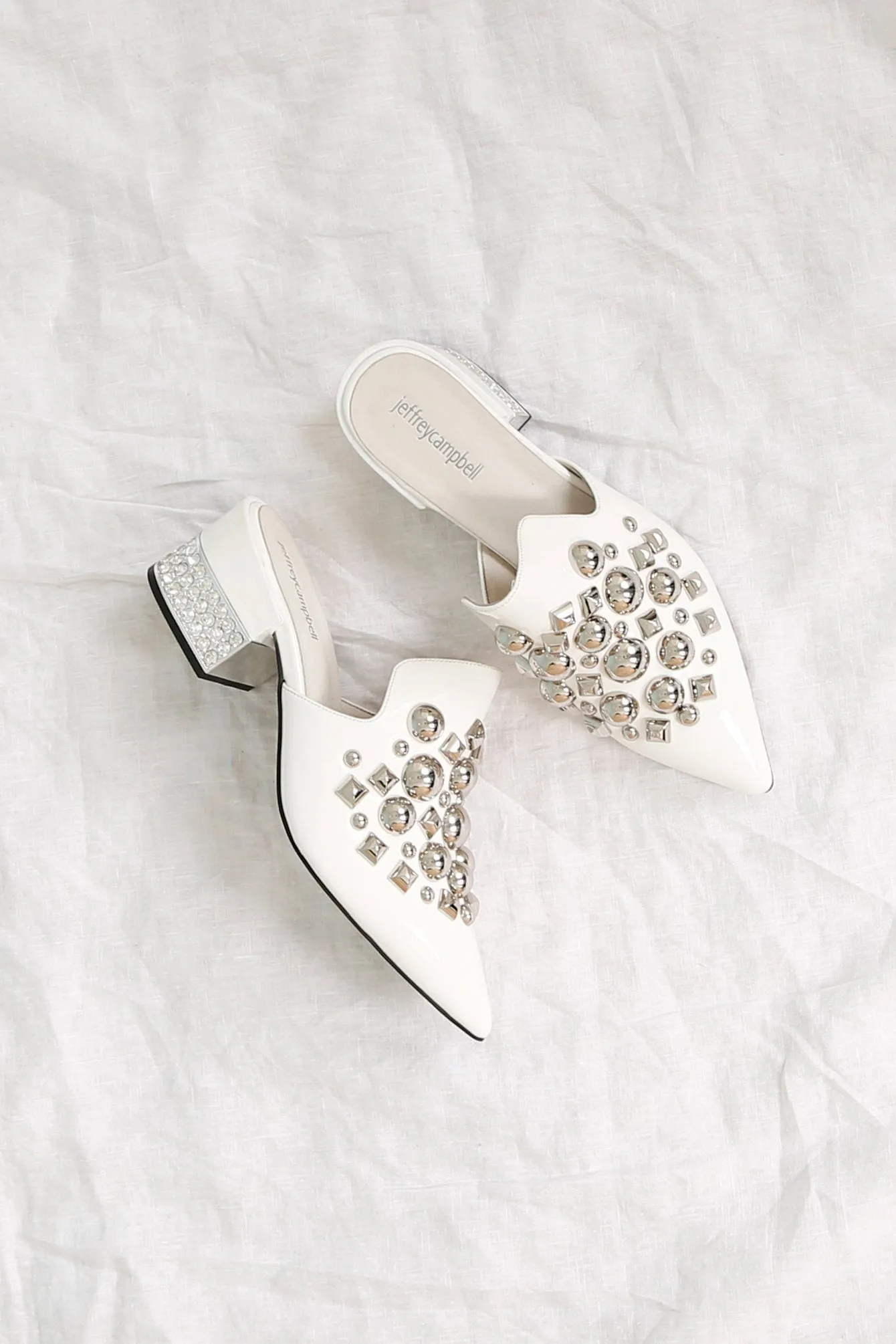 JEFFREY CAMPBELL | Helene Slide Heel - White