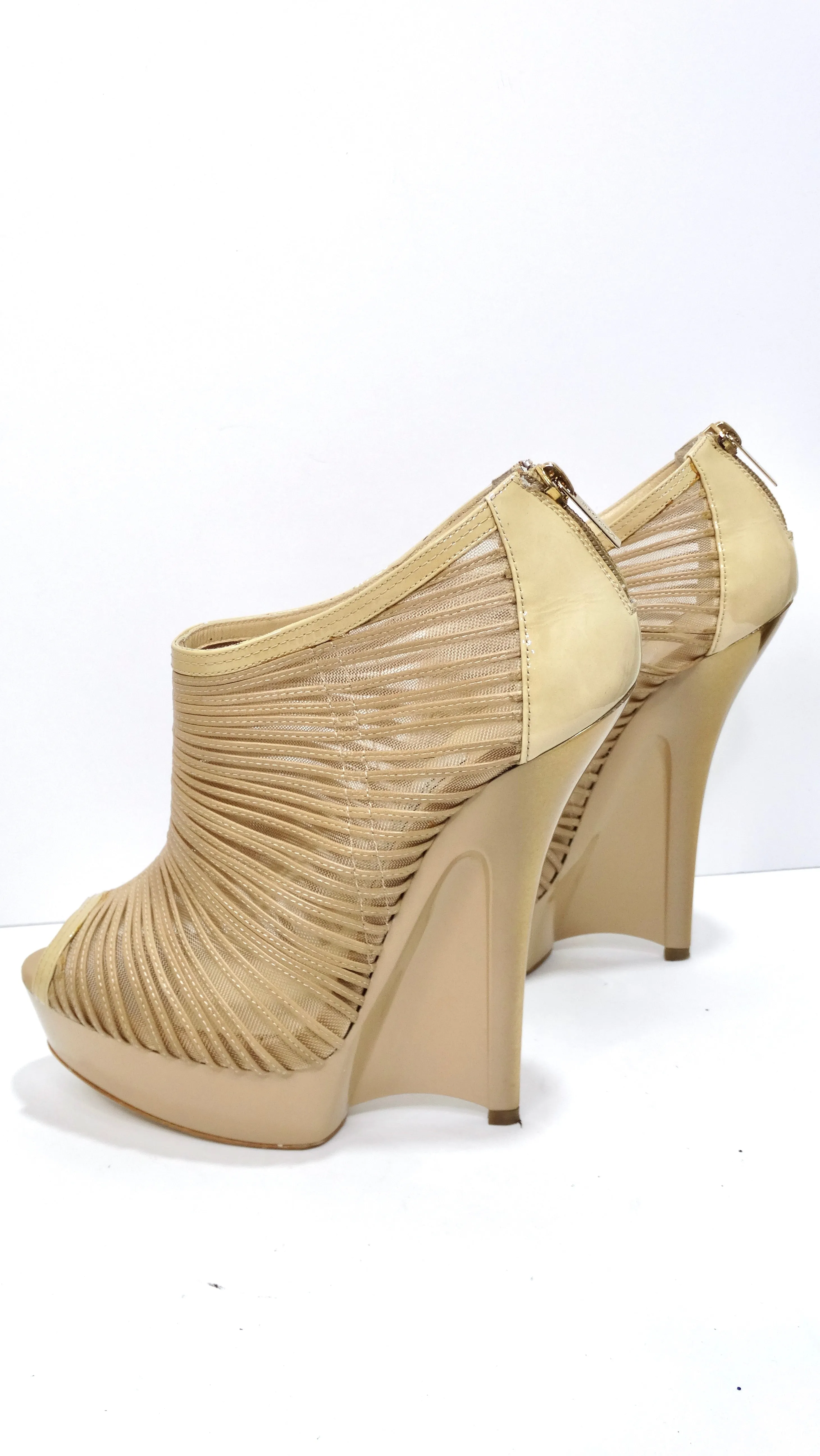 Jimmy Choo Nude Ellie Patent Leather Booties