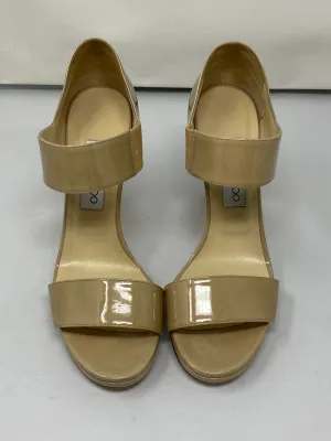 Jimmy Choo Patent Leather Beige Sandal Heel