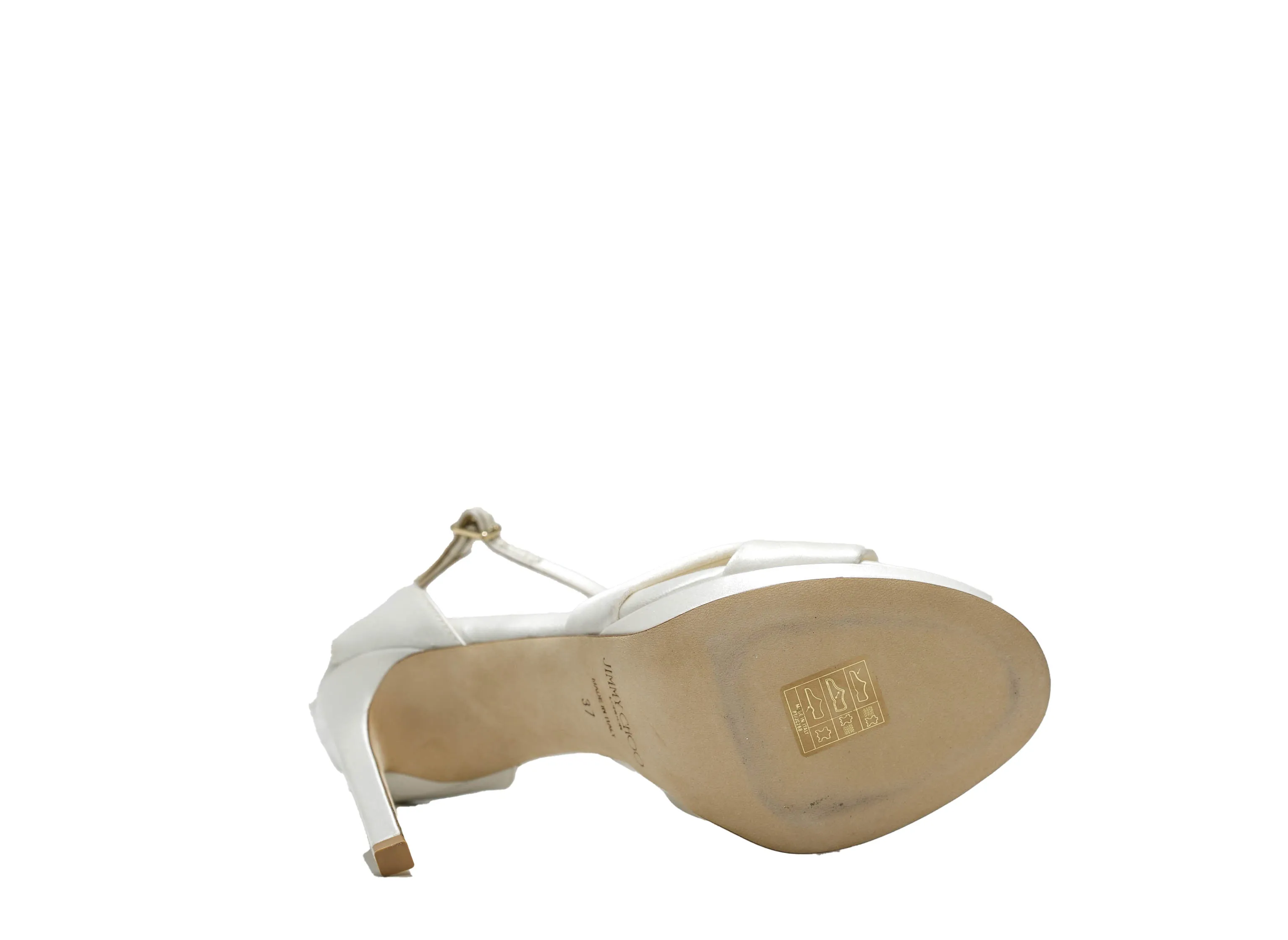 Jimmy Choo Women's Ivory Satin Knot Sandal Rosie 120 40% OFF