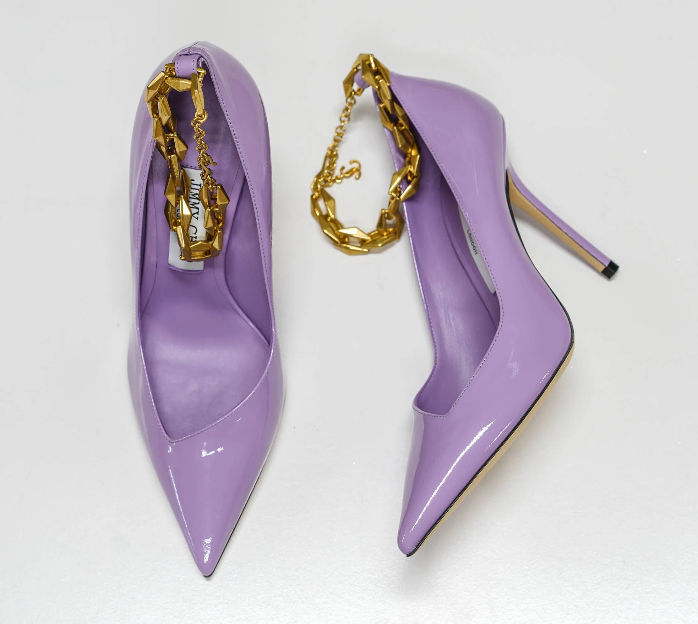 Jimmy Choo Women's Wisteria Patent Leather Pumpl Diamond Tatura 100 40% OFF