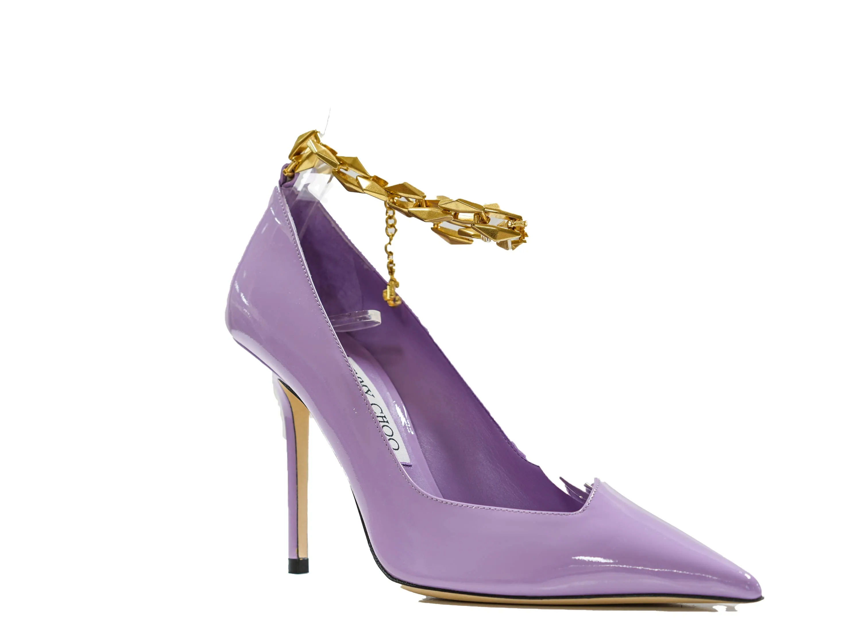 Jimmy Choo Women's Wisteria Patent Leather Pumpl Diamond Tatura 100 40% OFF