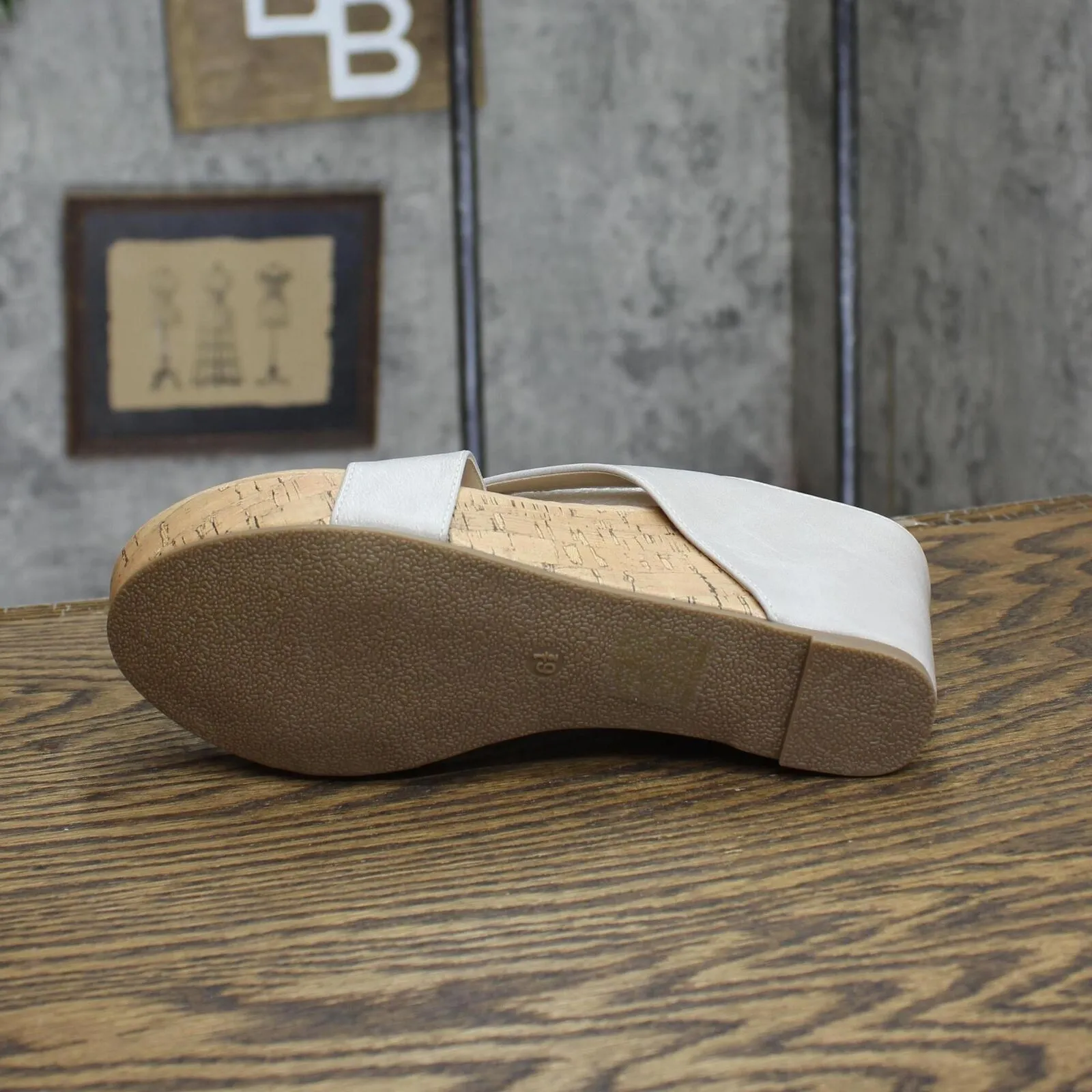 Journee Collection Rayna Tru Comfort Foam Wedge Heel Slip On Sandals Stone 6.5M