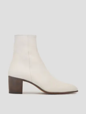 JUAN 60MM ANKLE BOOT IN IVORY CALFSKIN - Woman