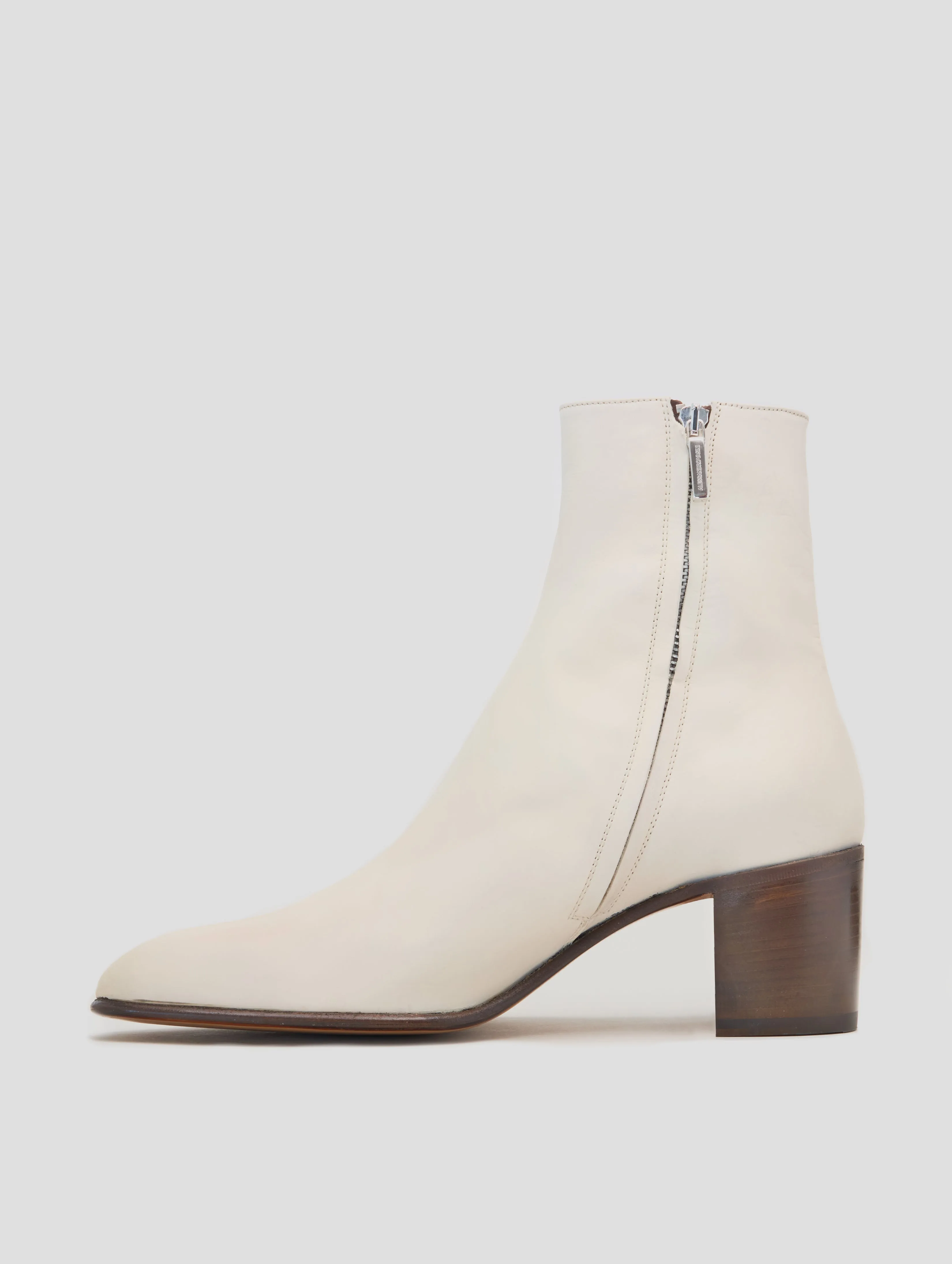 JUAN 60MM ANKLE BOOT IN IVORY CALFSKIN - Woman
