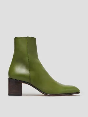 JUAN 60MM ANKLE BOOT IN VINTAGE GREEN CALFSKIN