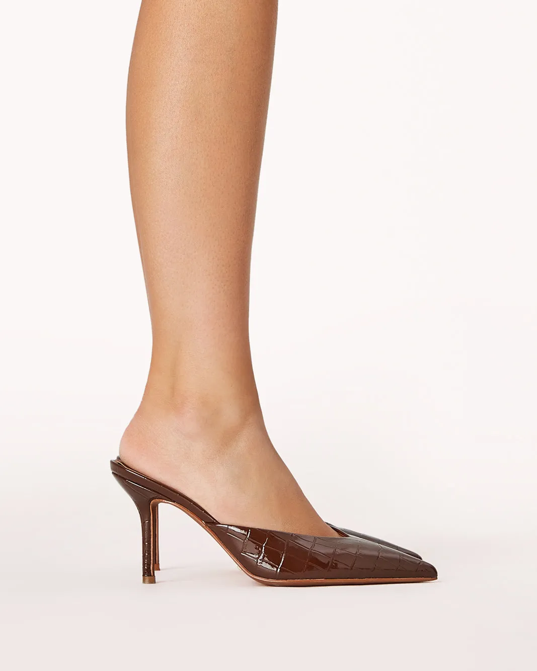 KAREY - CHOCOLATE PATENT CROC