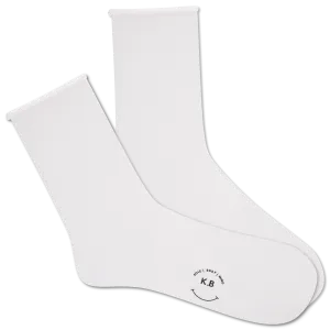 K.Bell Women's Solid Modal Roll Top Crew Sock