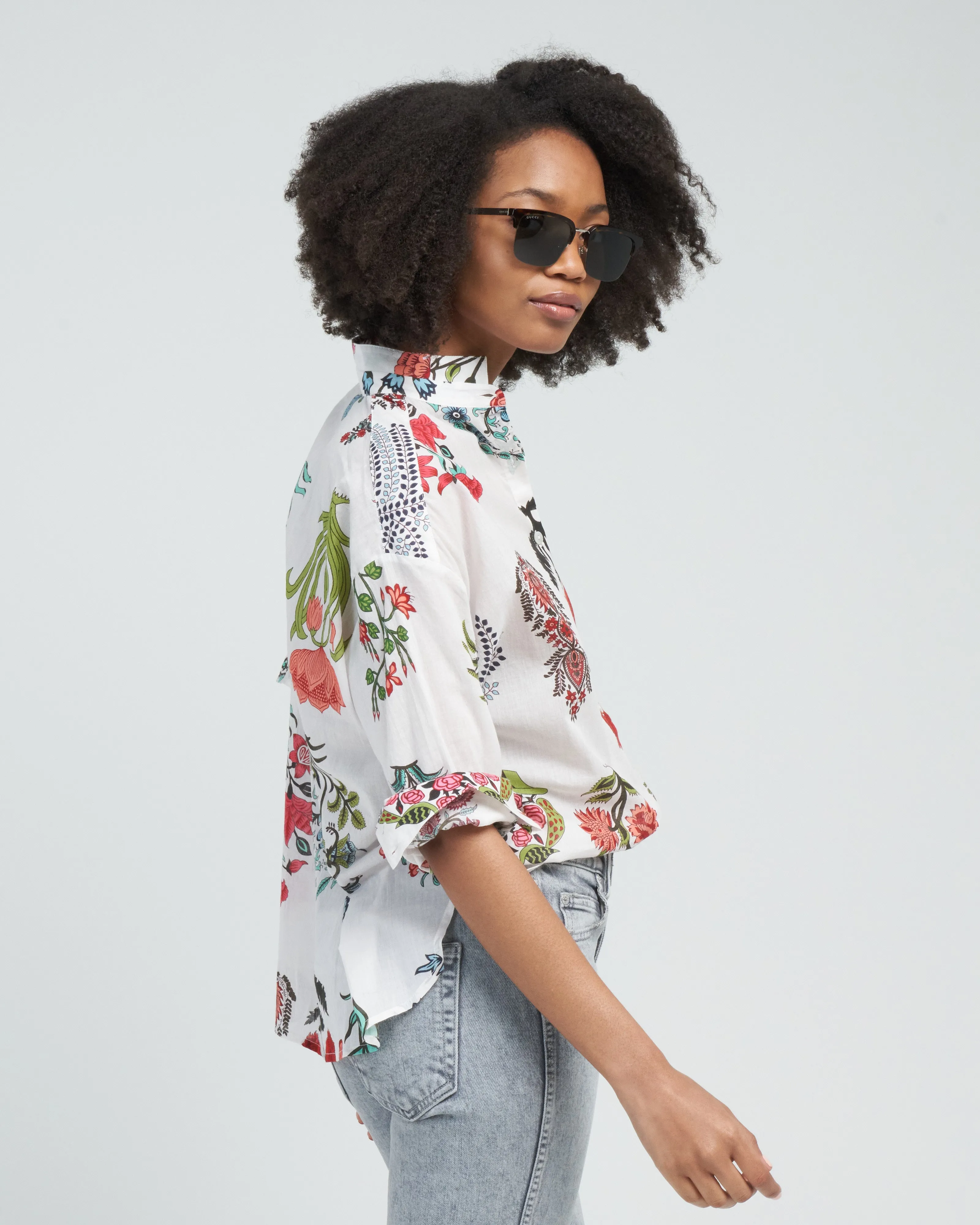 kiki flower show shirt - multi rainforest