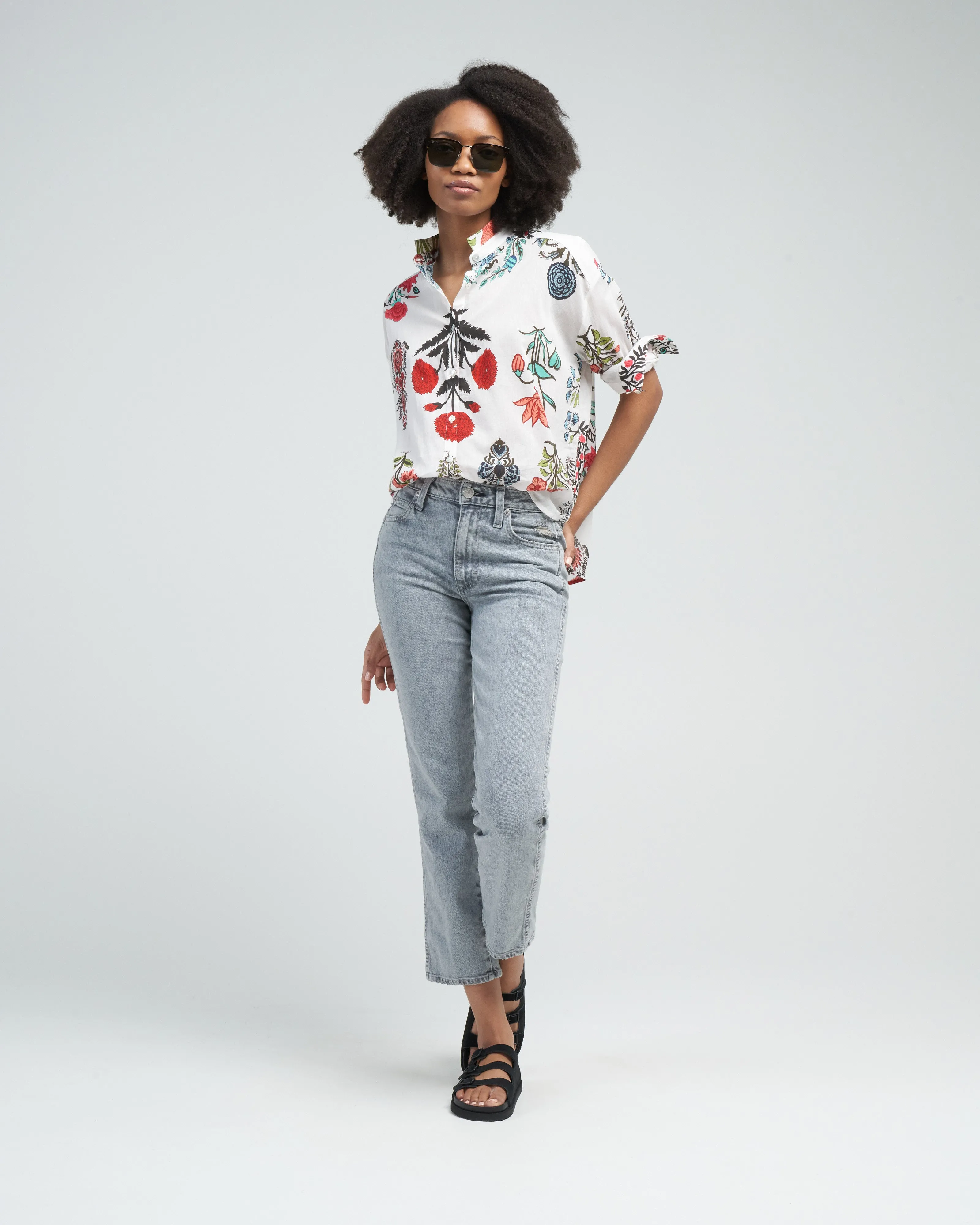 kiki flower show shirt - multi rainforest