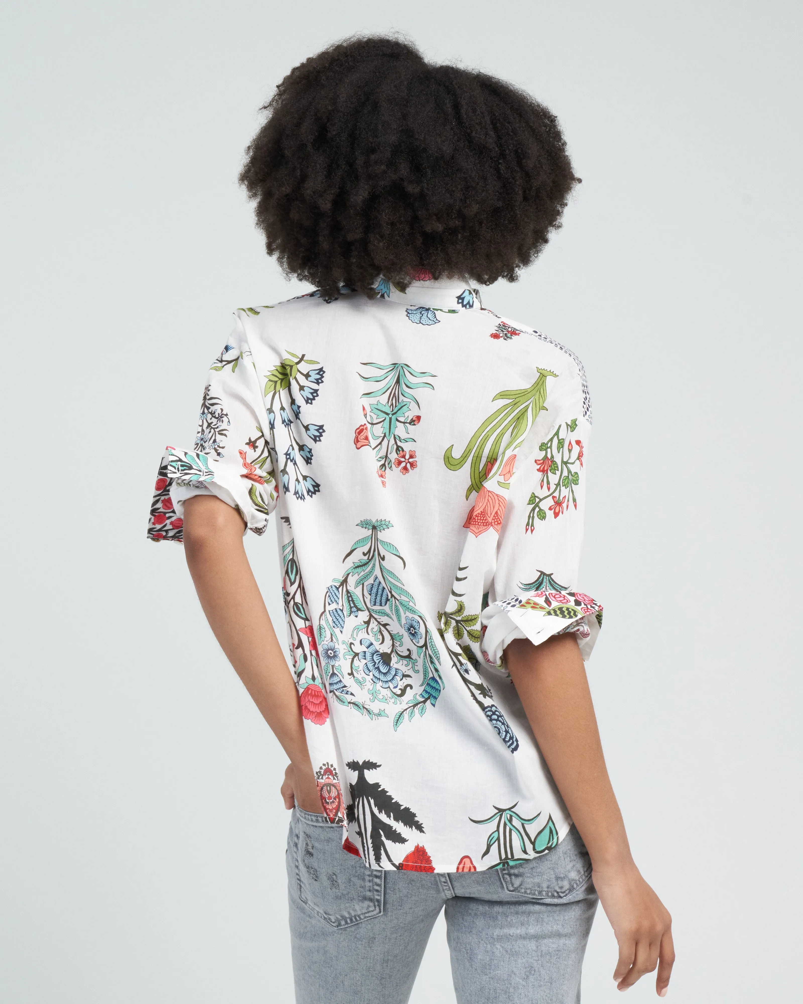 kiki flower show shirt - multi rainforest
