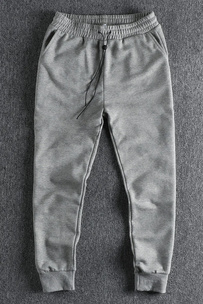 Knitted Sweatpants - Men's Simple Cotton Elastic Waist Loose Drawstring Casual Ankle-tied Pants
