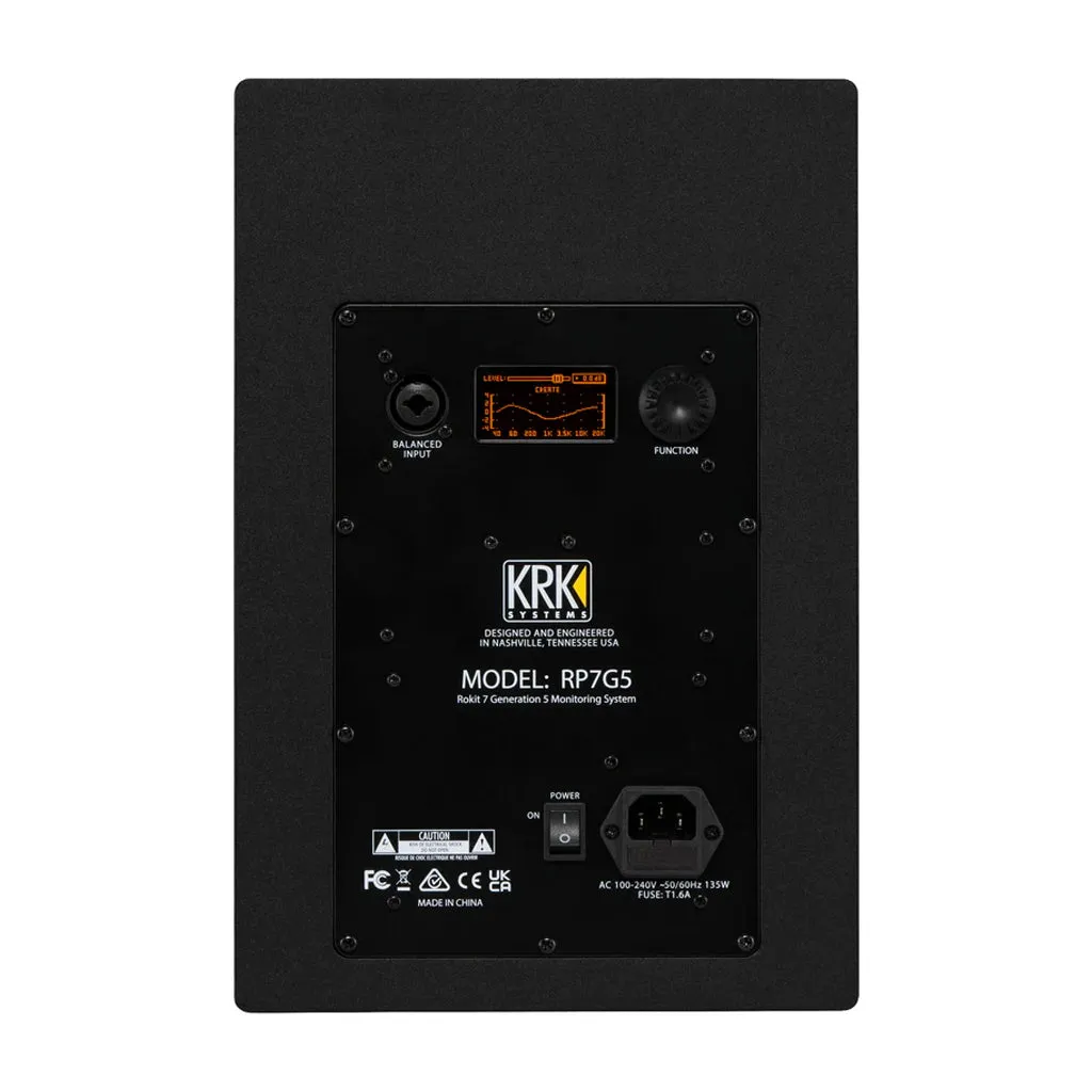 KRK ROKIT Gen5 Studio Monitor 7" Class D Powered; Kevlar Drivers; Onboard DSP - Single