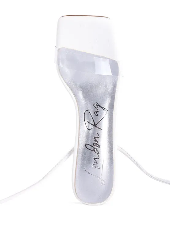Lace Up Leg Diamante 4.7" High Heel Sandals