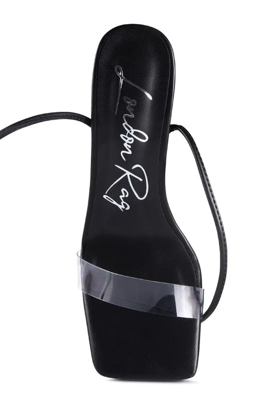 Lace Up Leg Diamante 4.7" High Heel Sandals