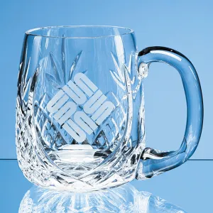 Lead Crystal Engraved Barrel Panel Pint Tankard