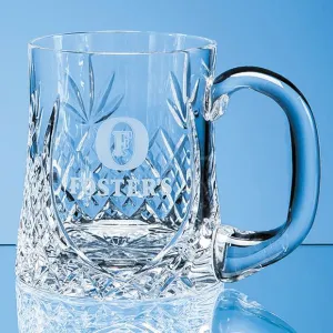 Lead Crystal 'Sloped Panel' Engraved 3/4 Pint Tankard