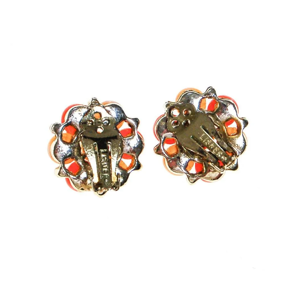 Lisner Peachy Moonglow Beaded Earrings