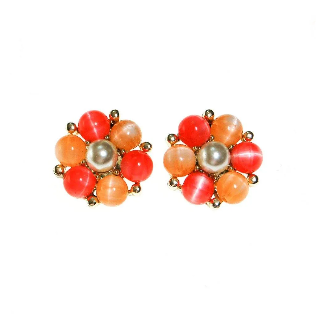 Lisner Peachy Moonglow Beaded Earrings