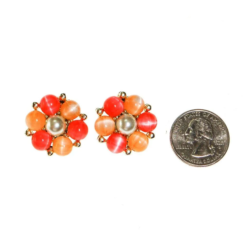 Lisner Peachy Moonglow Beaded Earrings