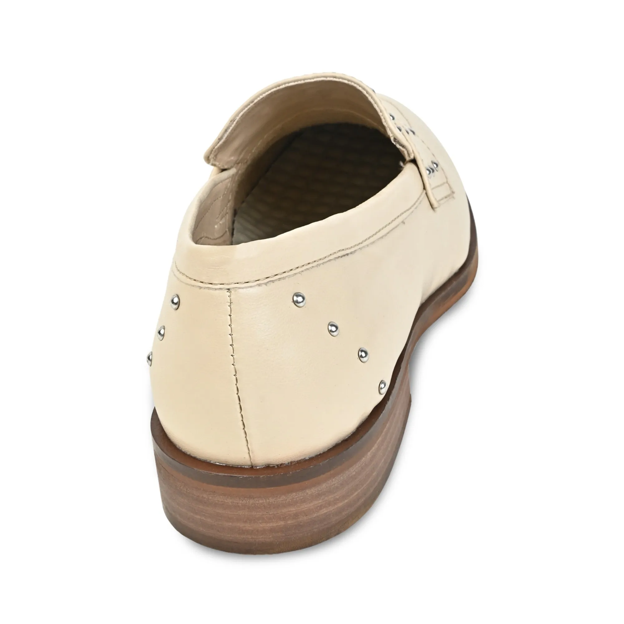 Loafer with Rivets - Cream