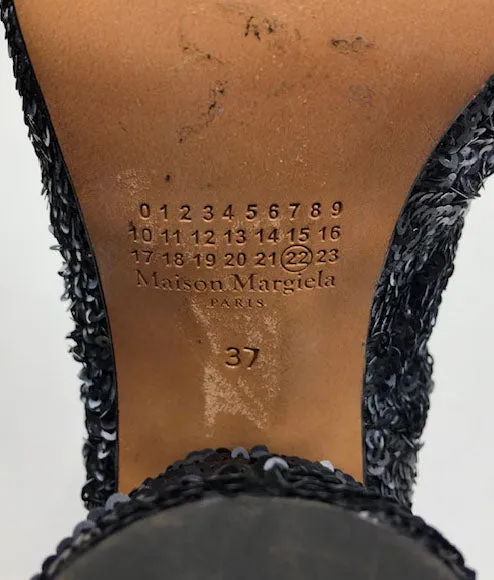 Margiela Contemporary Black and Silver sequin Ankle Boots