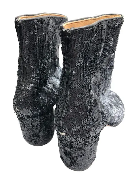 Margiela Contemporary Black and Silver sequin Ankle Boots