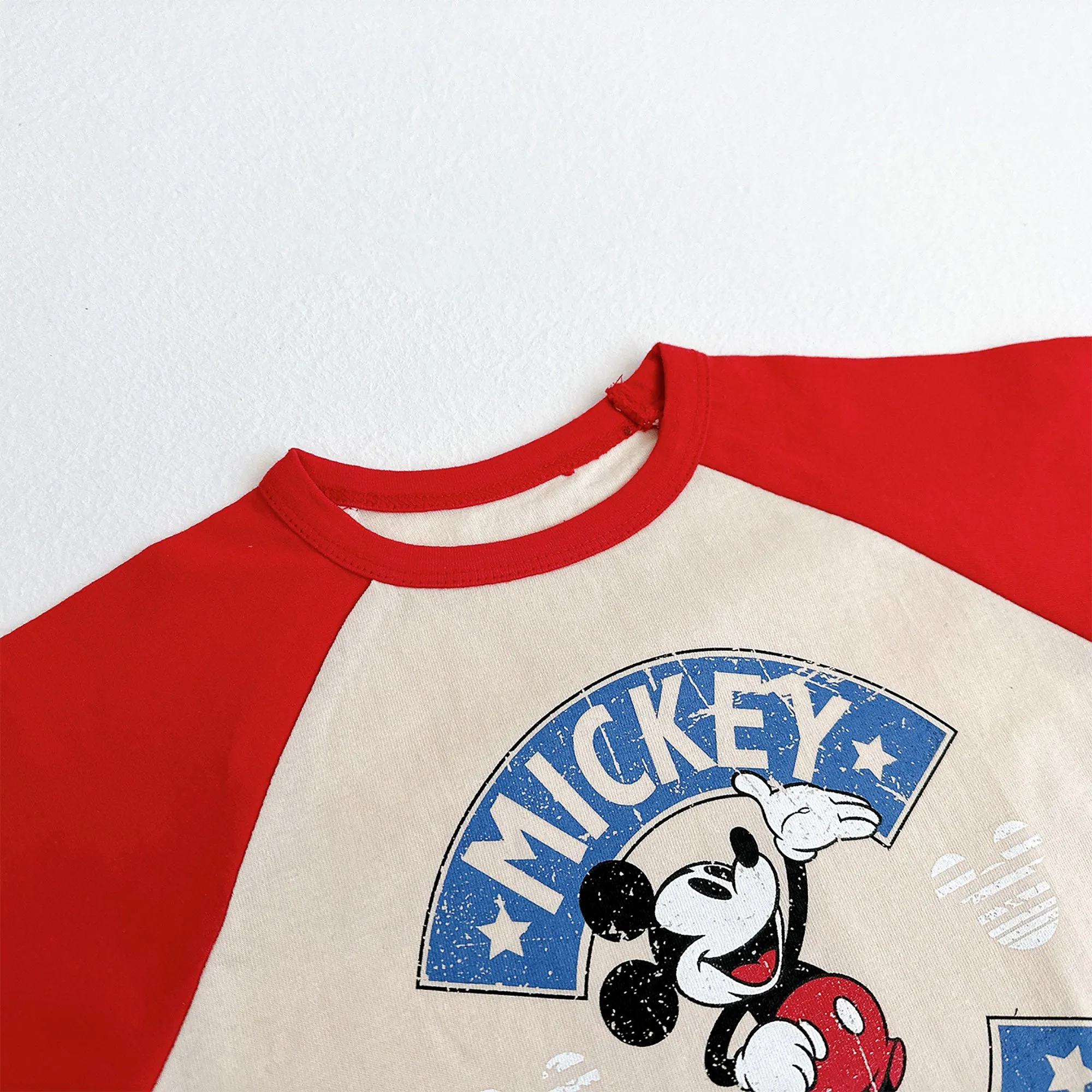 Mickey Vintage Raglan LS - Red Sleeves