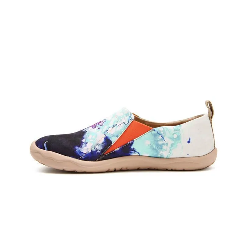 MOTTLED BLUE Abtract Painting Men Loafers