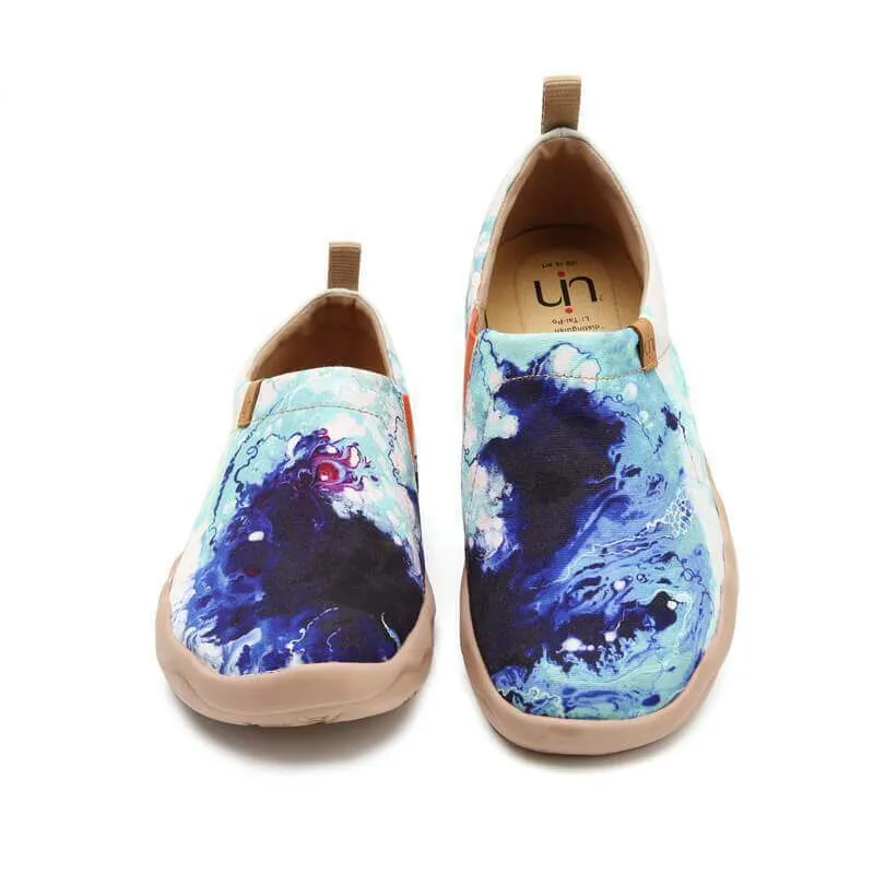 MOTTLED BLUE Abtract Painting Men Loafers