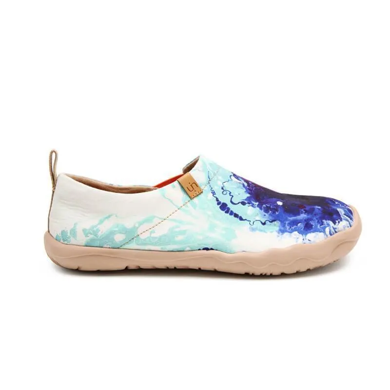MOTTLED BLUE Abtract Painting Men Loafers