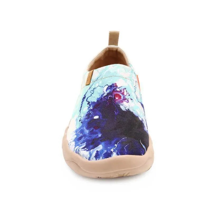 MOTTLED BLUE Abtract Painting Men Loafers