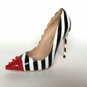 Newest Mixed Colors  High Heel Shoes  Sexy Pointed Toe Rivets Studded Woman Pumps Thin Heels Dress Shoes