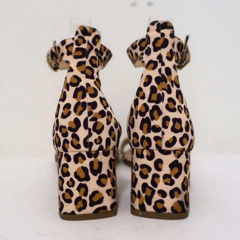 Nicholas Kirkwood Faux Pearl Sandals Miri Leopard Print Grosgrain Size 38