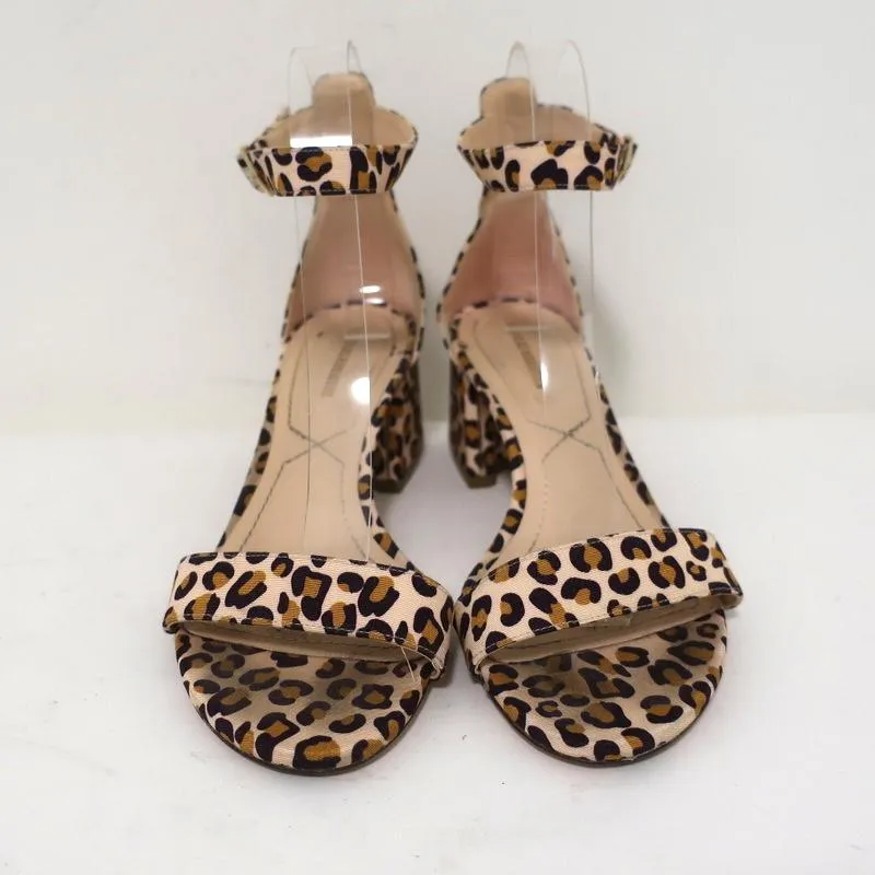 Nicholas Kirkwood Faux Pearl Sandals Miri Leopard Print Grosgrain Size 38