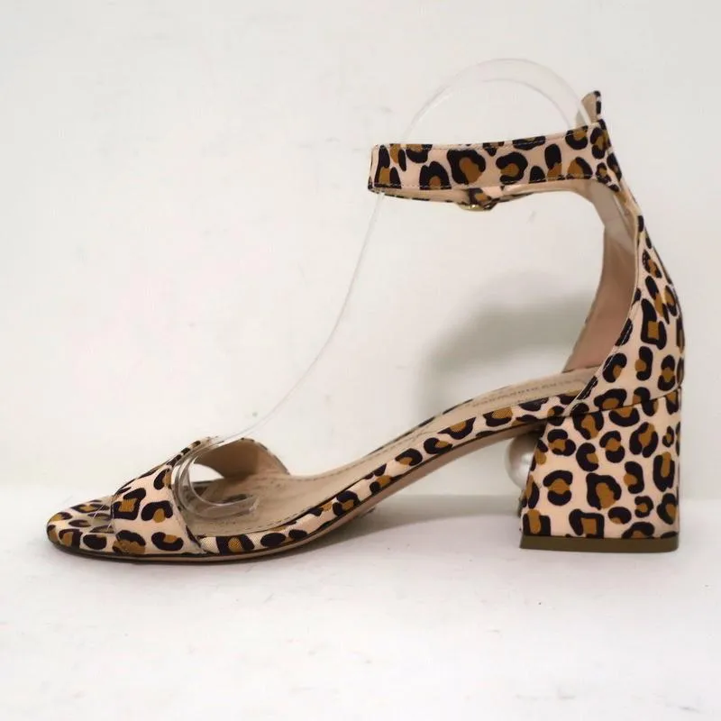 Nicholas Kirkwood Faux Pearl Sandals Miri Leopard Print Grosgrain Size 38