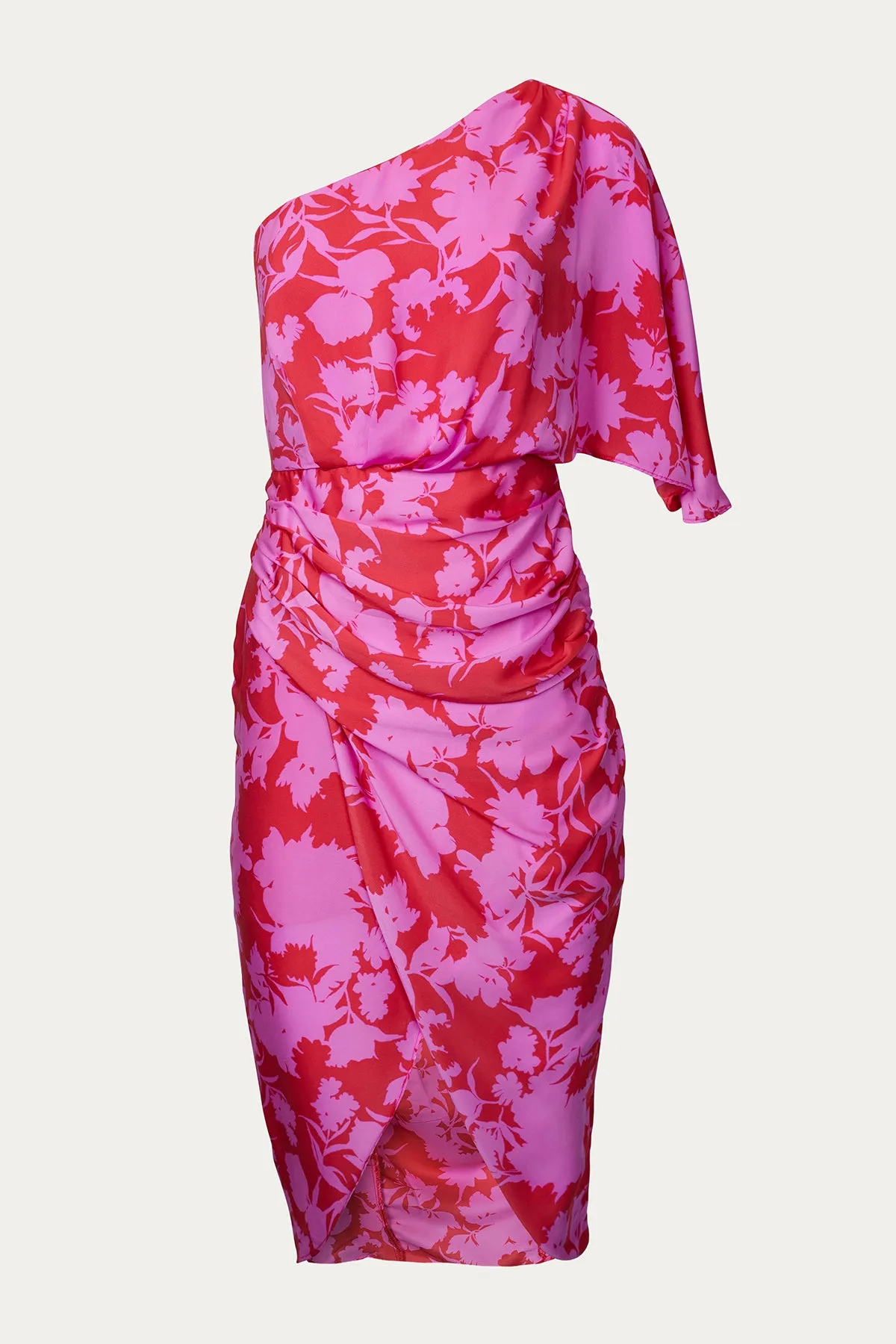 ONE-SHOULDER DRAPED ASYMMETRIC DRESS