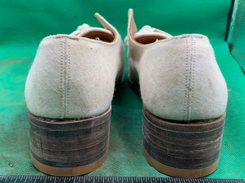 Original WW2 British Army Women's White Summer Shoes - ATS WAAF - Size 230s
