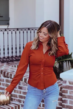 Parker Button Up Top - Brick