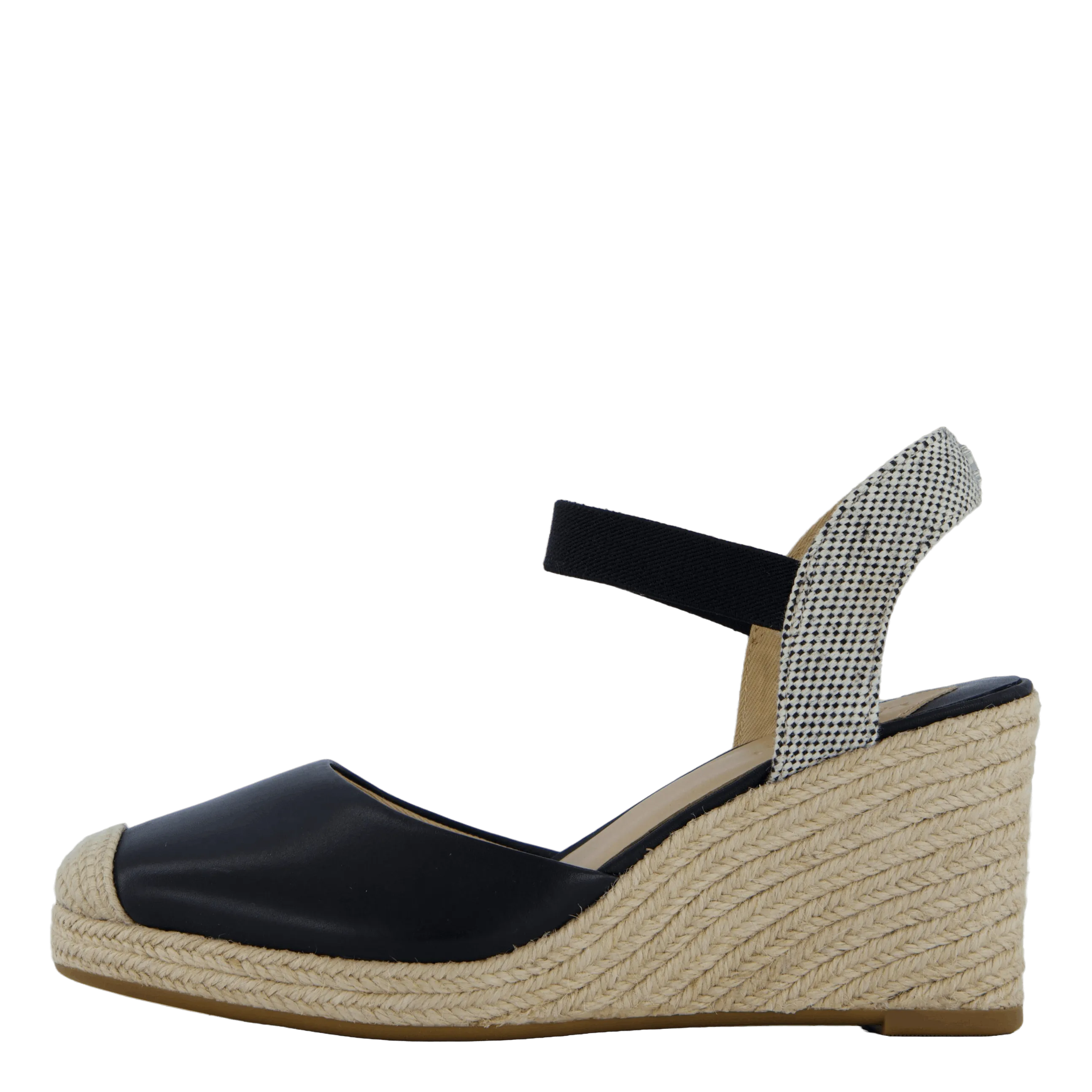 Pearle II Leather & Canvas Espadrille Black / Natural / Black