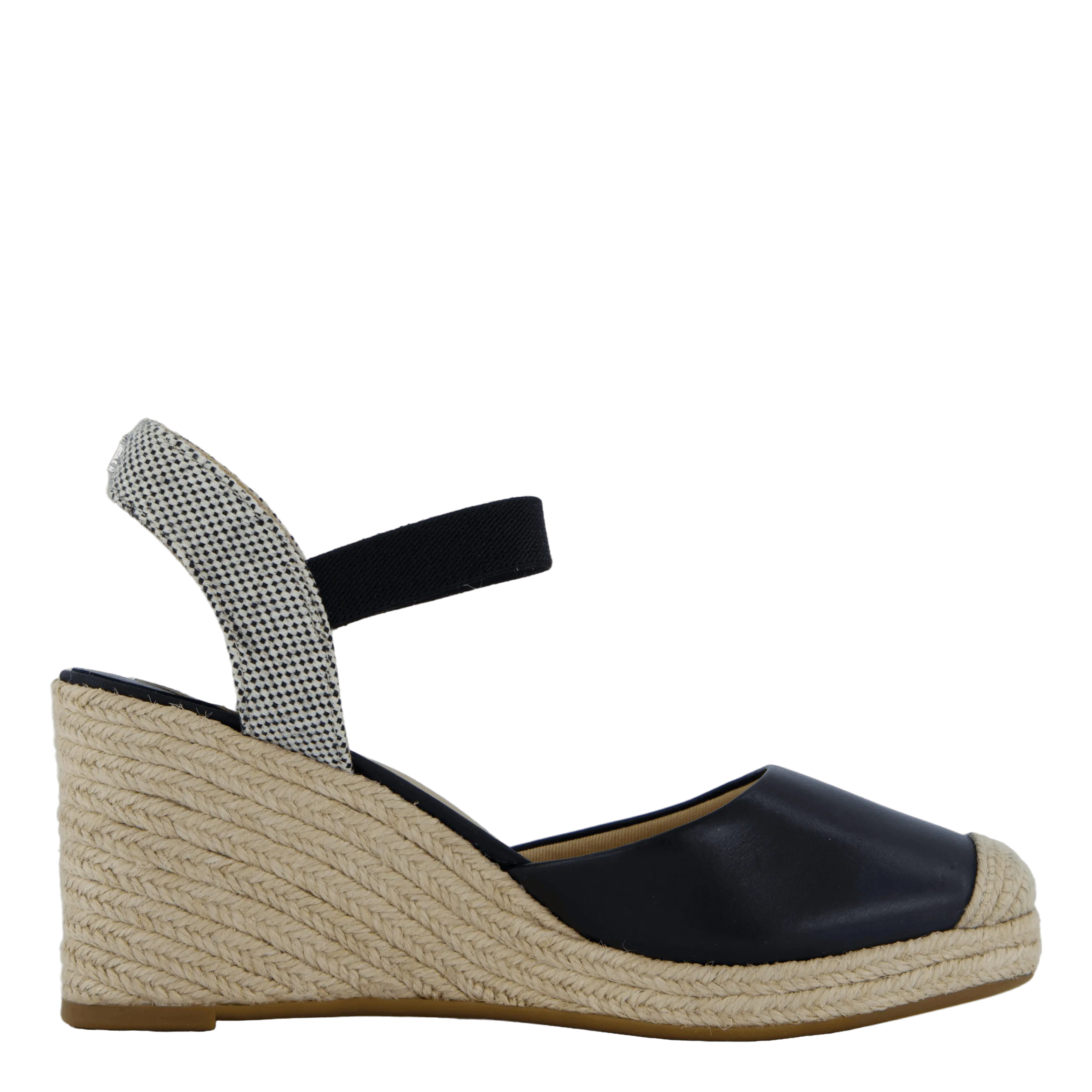 Pearle II Leather & Canvas Espadrille Black / Natural / Black